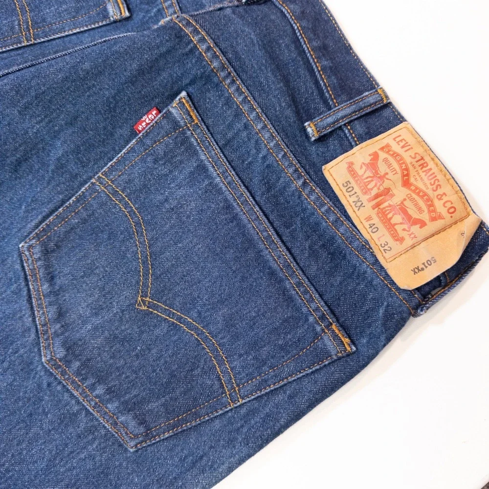 Levi's 501XX Jeans Mens W40 L32 Dark Wash Excellent Straight Leg Button Fly